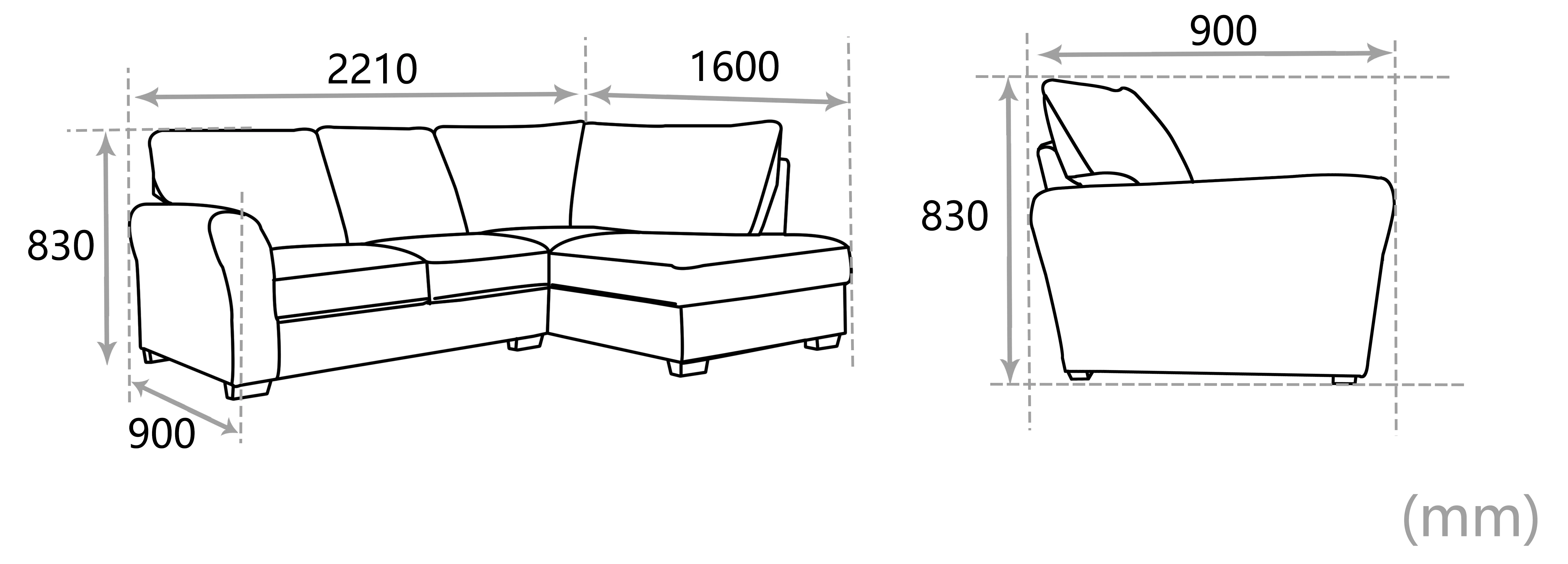 Home L Shape Sectional Corner Sofa Modern Soild Wood Legs Flared Armrests Fabric Sofa Couch