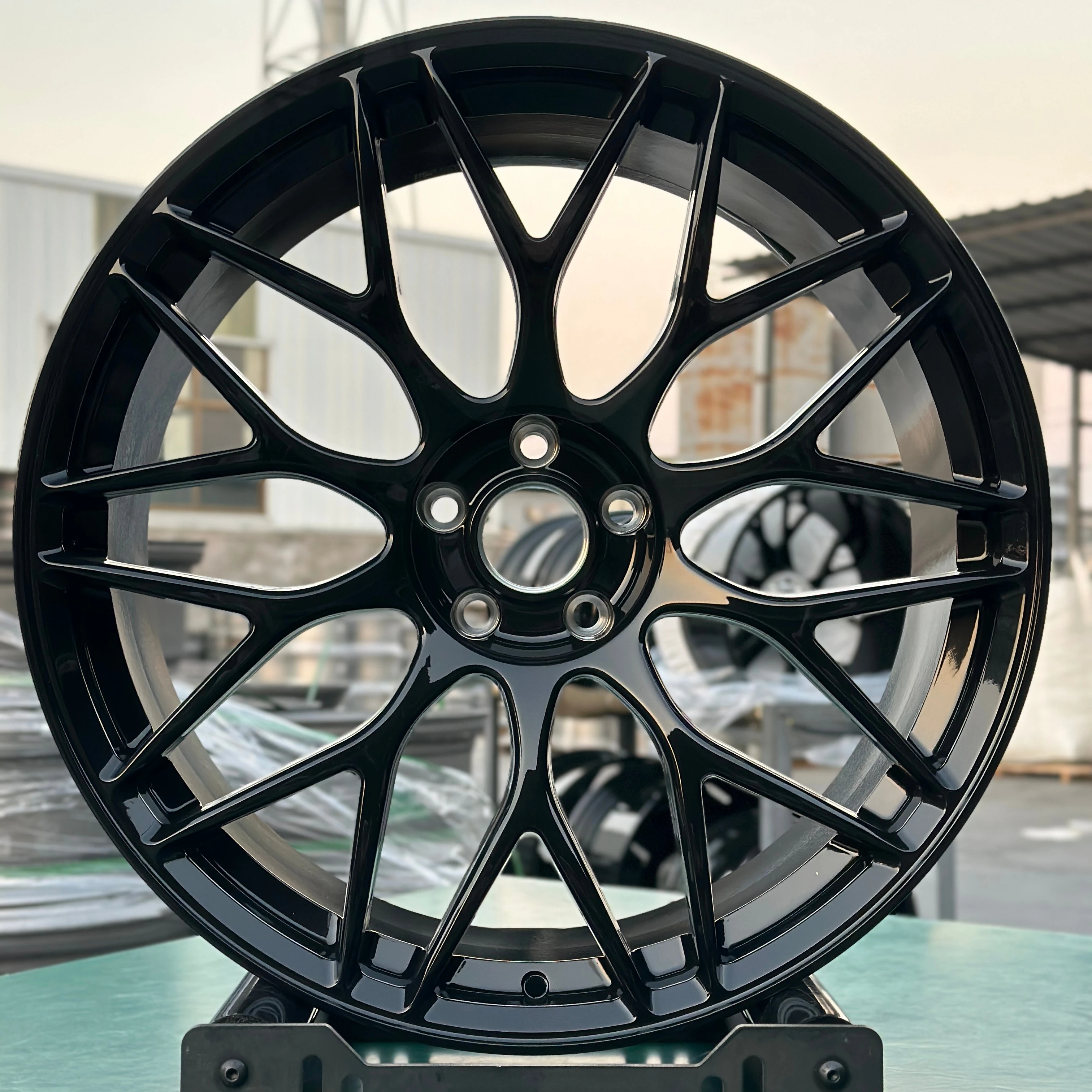 GVICHN multi spokes gloss black customize size forged wheels  5x114.3 5x120 rim 16 17 18 19 20 21 22 23 24 inch wheel hub