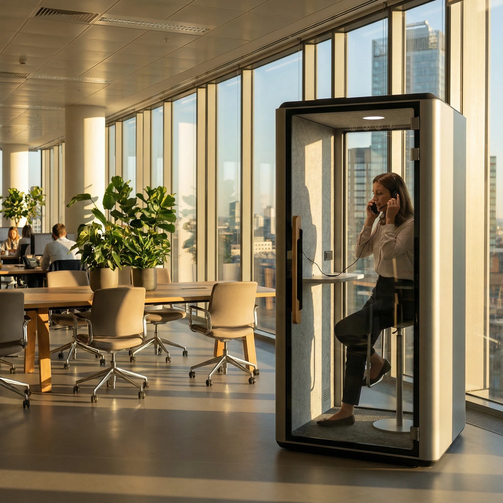 Soundproof Meeting Pod for Office Acoustic Solution Silent Pod Acoustic Pod Office Phone Pods Telephone Soundproof Office Pod