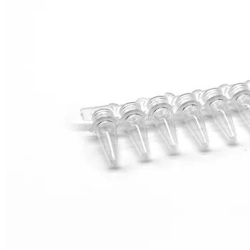 White Transparent 0.1ml 0.2ml PCR Plastic 8-tube Strips 8 Strip pcr Tube