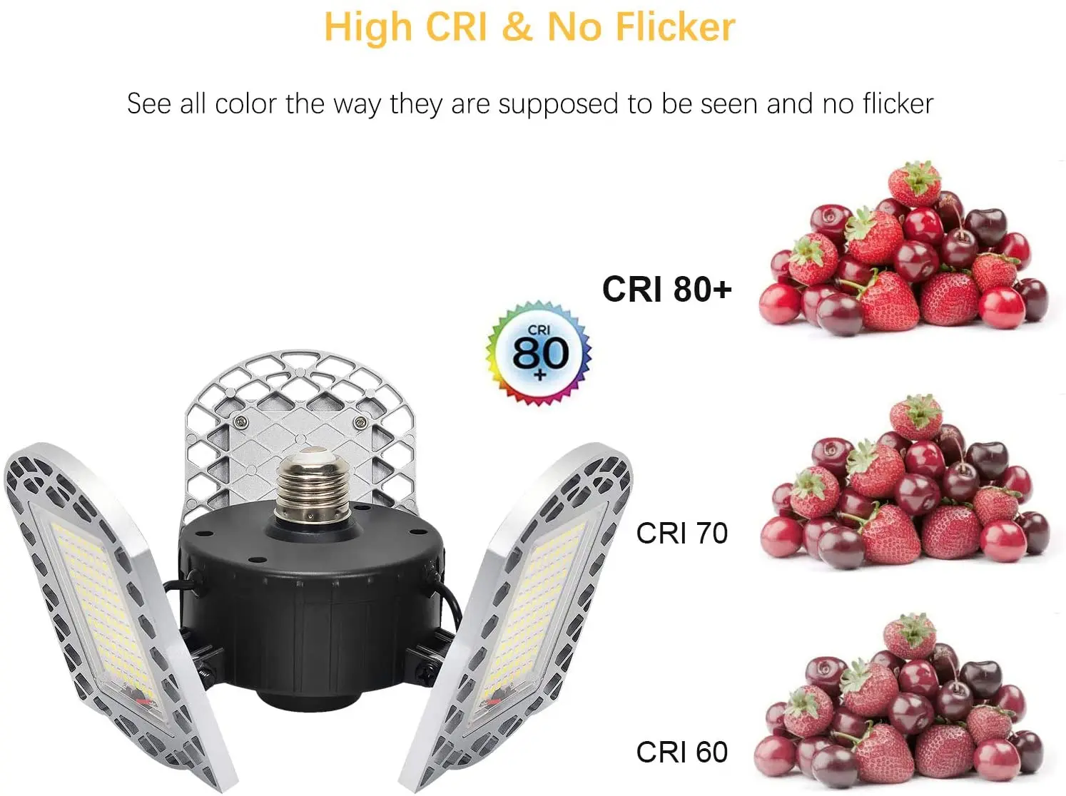 
Быстрая доставка, 60 Вт, алюминиевый подвальный светильник с регулируемыми многопозиционными панелями, лм, деформируемый светильник для гаража 