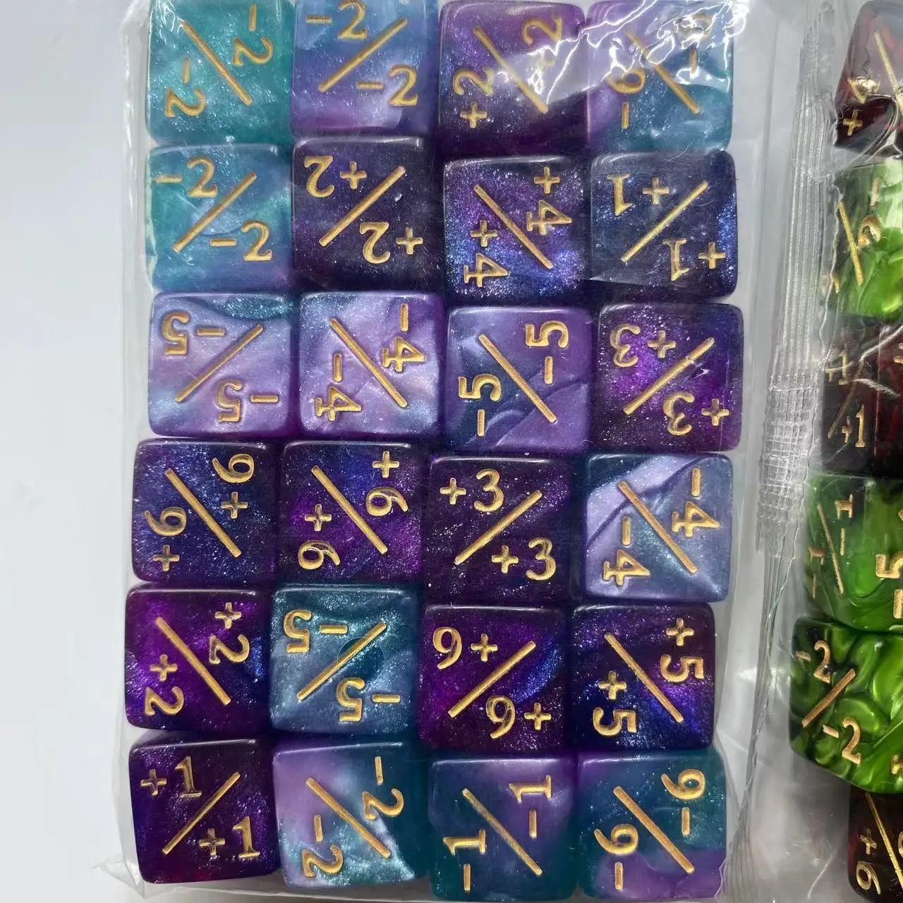 24x/bag 16mm Math Teaching Game D6 Counters +1/+1 Mtg The White & Black