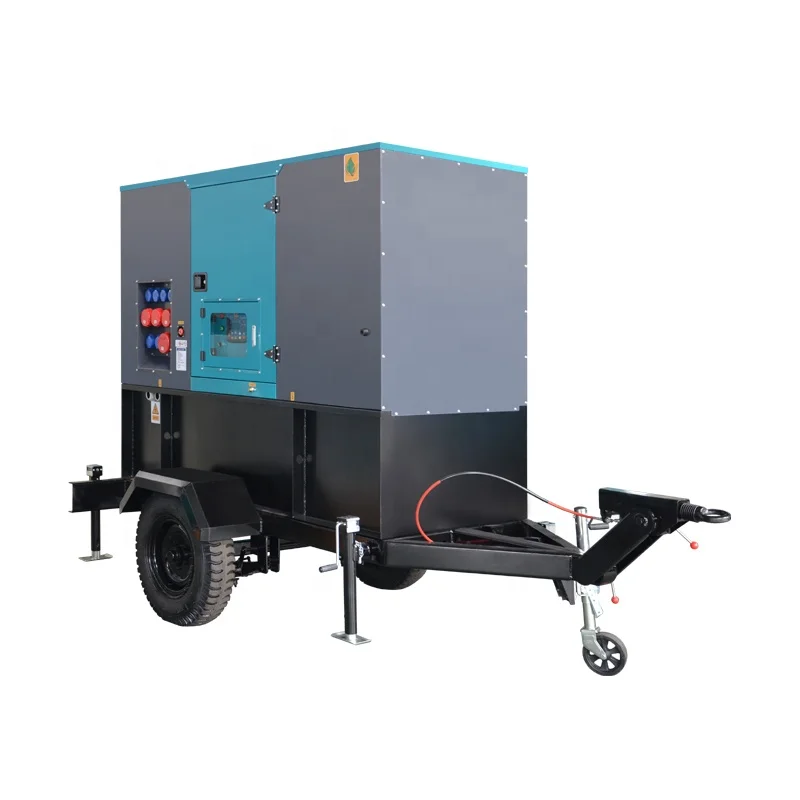 Trailer Type Generator 25kva Silent Portable diesel Generator Set 20kw Mobile Power Plant With cummins Engine
