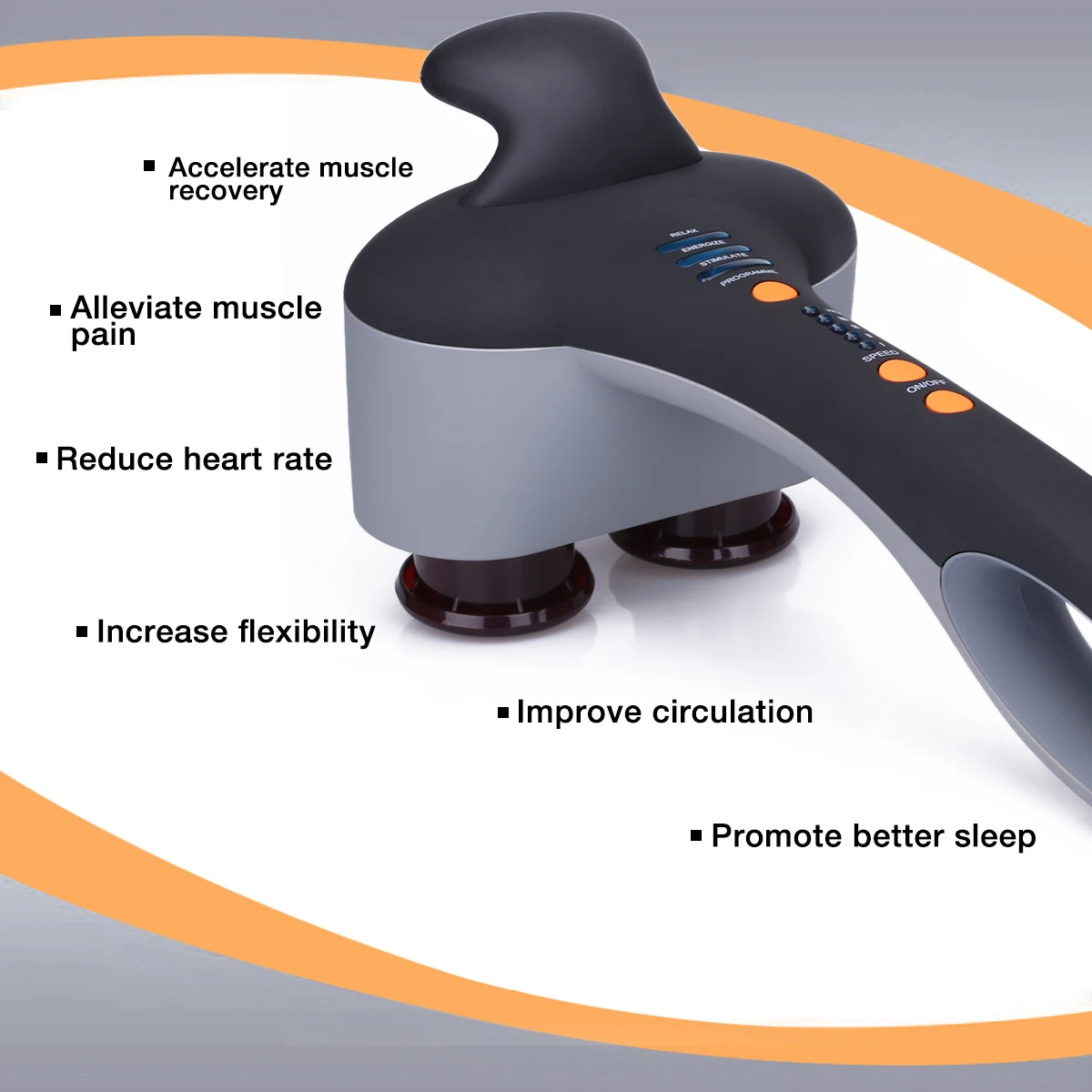 Dual Heads Heated Blood Circulation Machine Handheld Percussion Body Massager Hammer