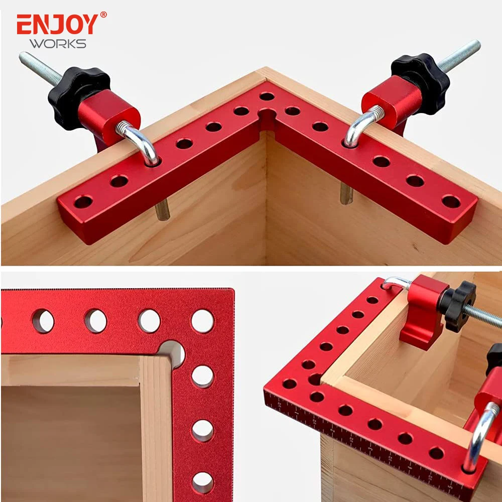 6Pcs/set 90 Degree Positioning Squares Right Angle Clamps Aluminum Alloy Woodworking Carpenter Corner Clamping Square Tools