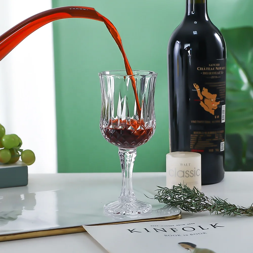 Винтажные бокалы с алмазным тиснением для шампанского красного