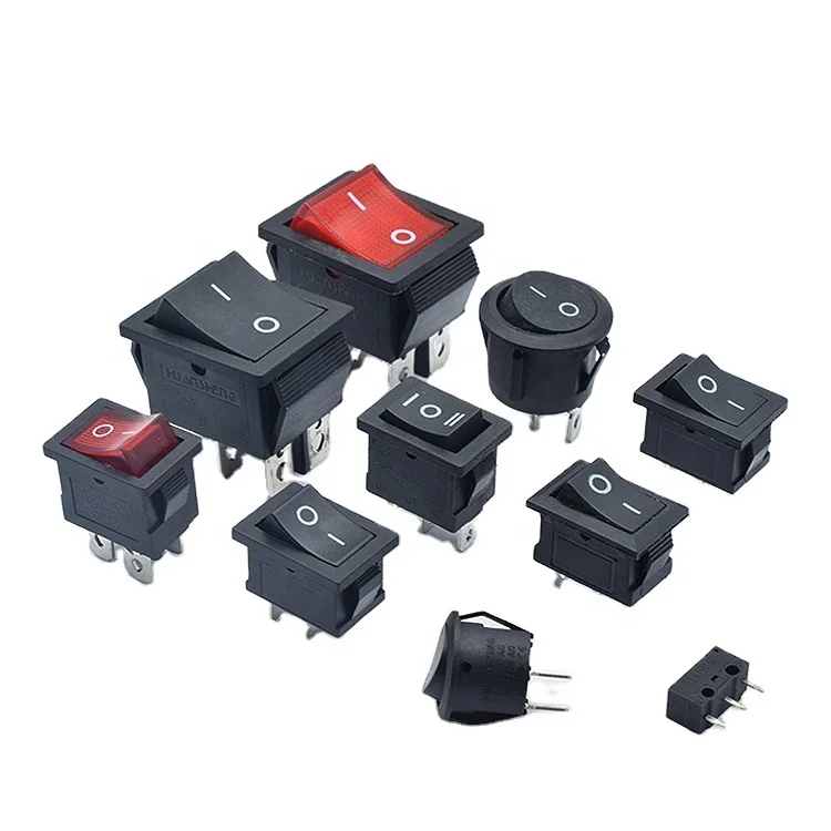 One-stop Purchase Support Customization Red Boat Shape Switch 3PIN on off on 2pin on off Rocker Switch Round