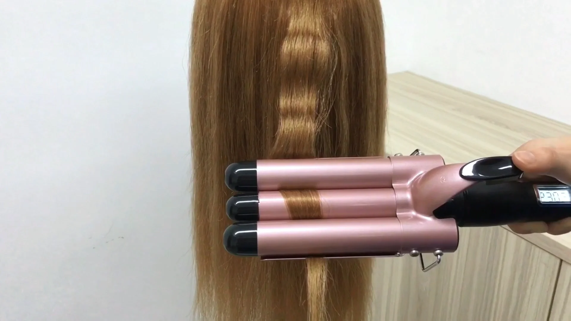 Portable 3 In 1 Triple Deep Waver Spiral Rotating Electric 3 Barrel Hair Waver Iron Magic 6588