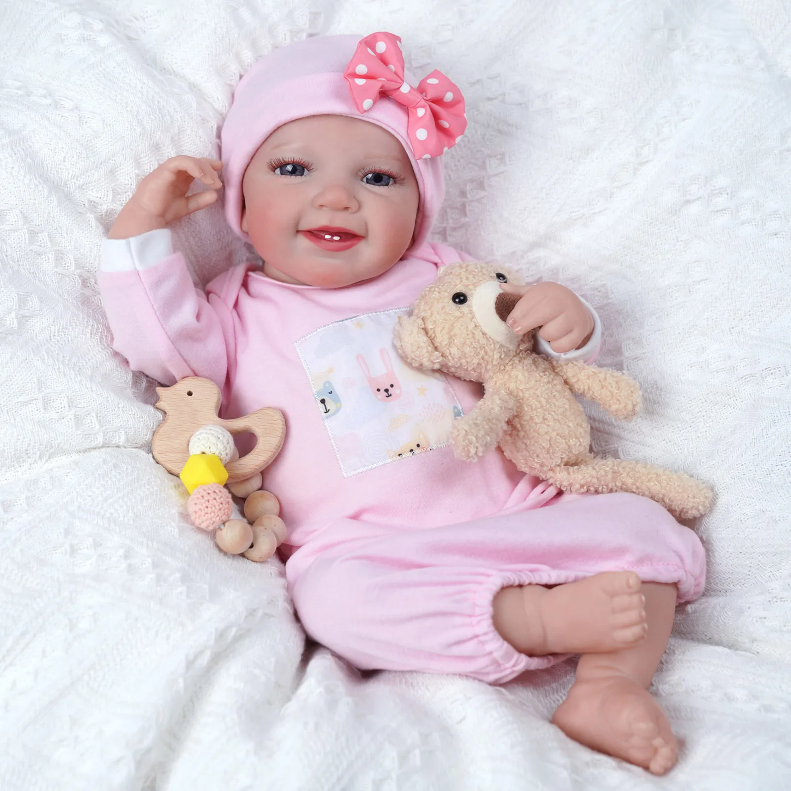 20 Inch Realistic Newborn Reborn Silicone Baby Doll Full Body Vinyl ...