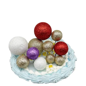 ins style Faux glitter foam ball for birthday cake decorative factory supplier wholesale 20 pcs mixed in one bag