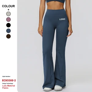 Custom High-Quality Quick-Drying Sports Yoga Flared Pants High-Waist Hip-Lifting Trousers Women'S Gym Sports Flared Yoga Pants