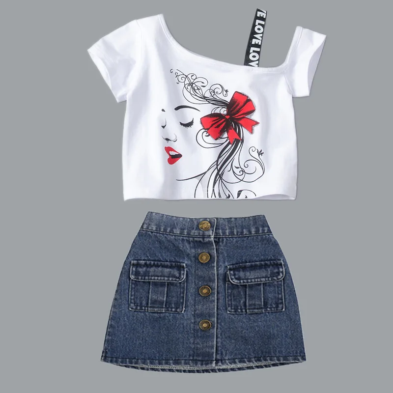 Conjuntos De Ropa De Verano Para Niños,Camiseta Blanca De Manga Corta + Falda Vaquera,Trajes,Conjuntos De Ropa Para Bebés Y Niñas,Superventas,2 Uds. Conjuntos De Ropa De Verano Para Niños,Camiseta Blanca De Manga Corta + Falda Vaquera,Trajes,Conjuntos De Ropa Para Bebés Y Niñas,Superventas,2 Uds.