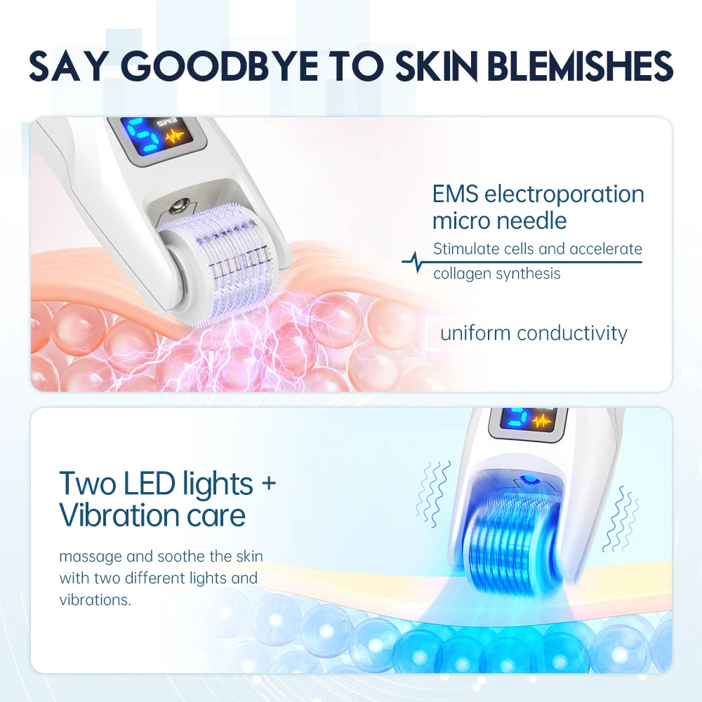 Professional Derma Roller Bio Roller G5 Microneedling Roller for Body Face Beard Hair Titanium Needle