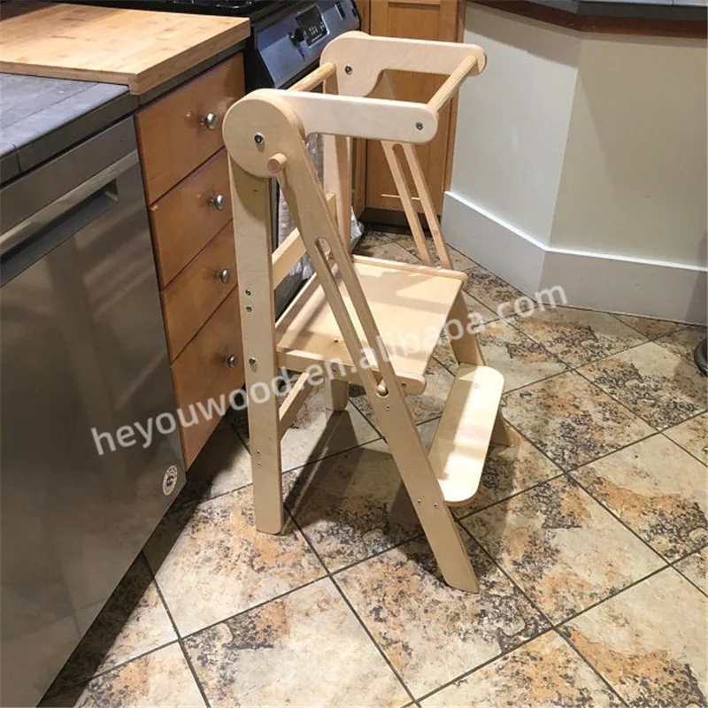 モンテッソーリラーニングタワー木製キッズ折りたたみ式ラーニング
