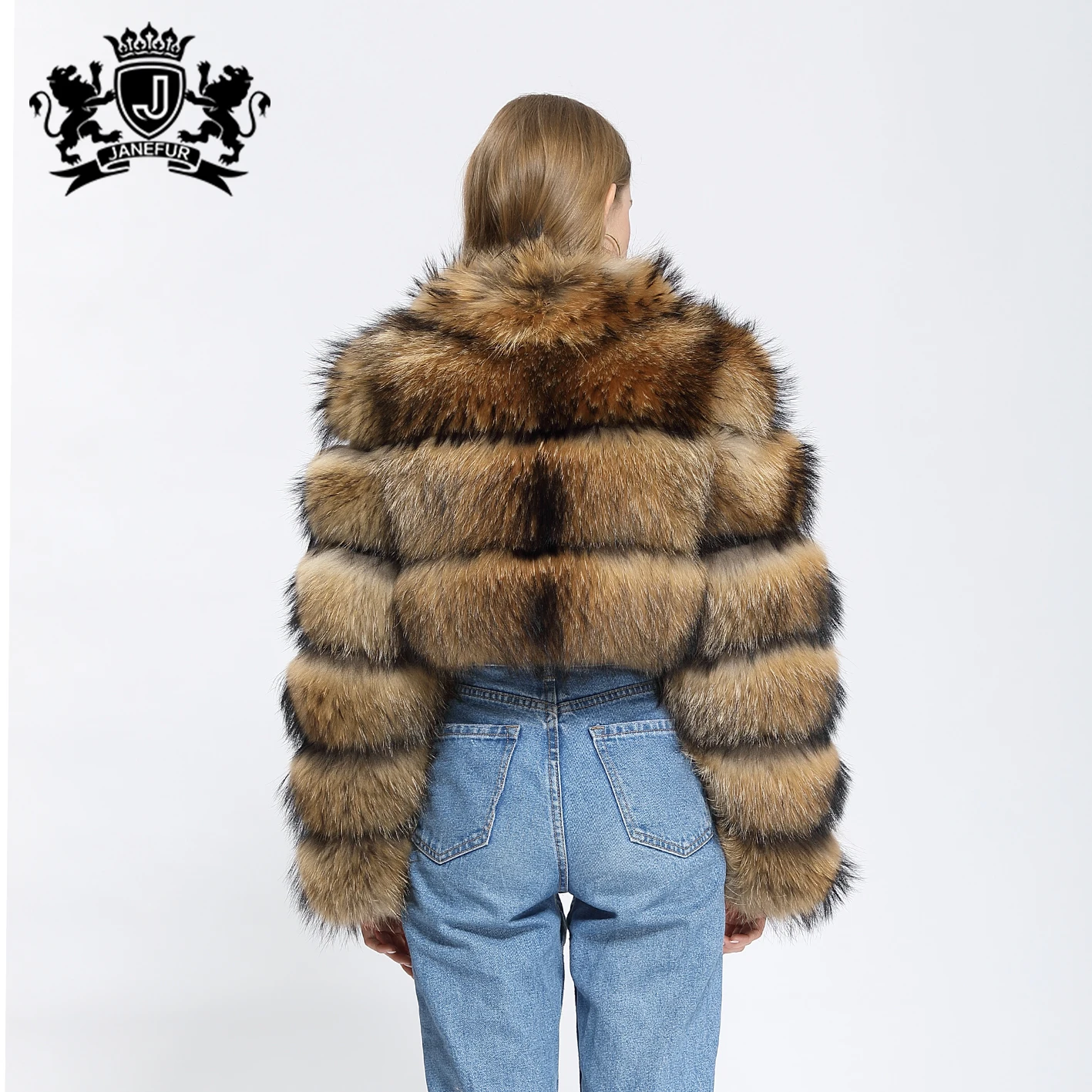 Shop Janefur Genuine Raccoon Coat - Short Style Women's Fur