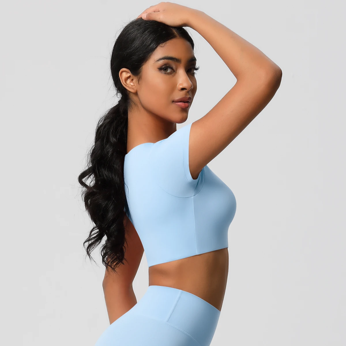 2025 Gym Wear Crop Top Femme High Strength Tight Short Sleeve