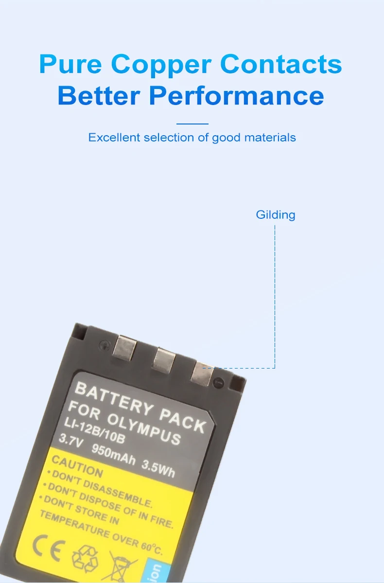 950mAh Li-10B Li10B Li 10B Li-12B Li12B Li 12B Rechargeable Battery for Olympus FE-200 IR-500 X-1 X-2 X-3 C-760 manufacture