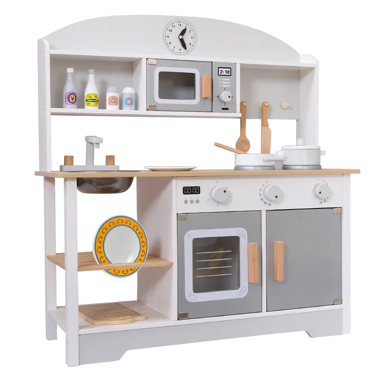 Kitchen Toy Set Preschool Kids Play Set with CE Wood