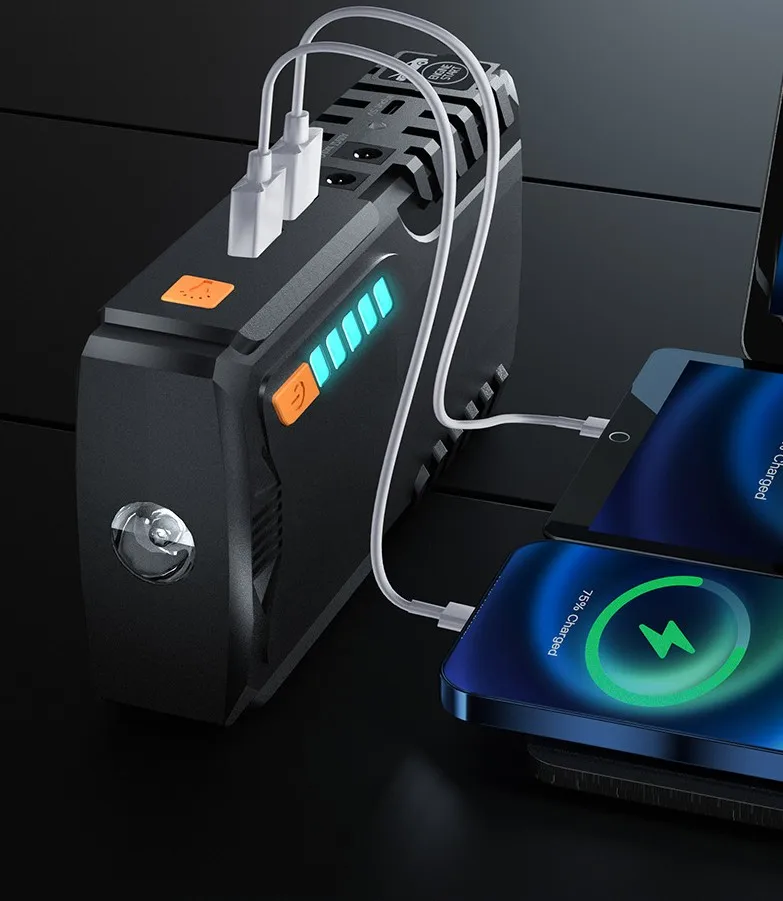 Dual USB Charging Battery Power Bank 18000mAh Emergency Car Jump Starter 12V 1000A Peak Current Booster Jump Starter Led Light