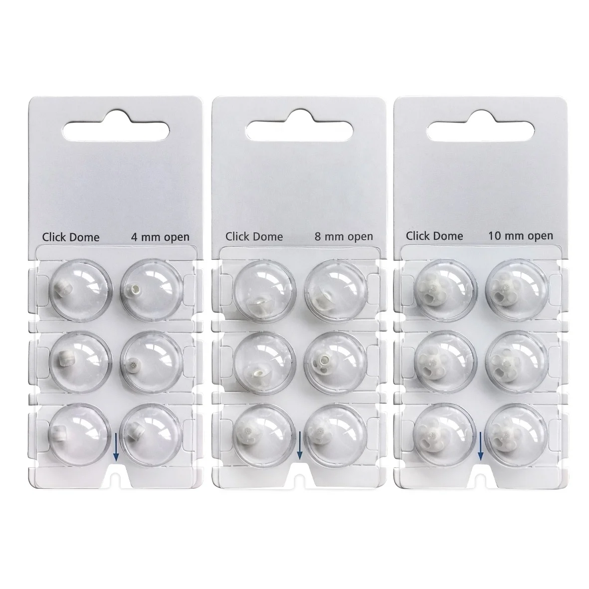 6 Pieces of Pack Signia Connexx Click Silicone Ear Domes Open for Signia Rexton CIC ITC and RIC Model Hearing Aids