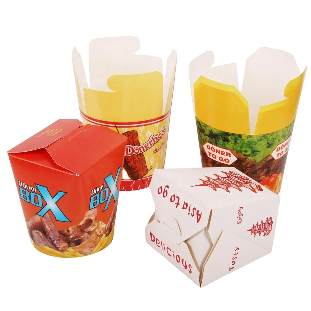 Factory low price custom printed logo disposable noodle paper box takeaway