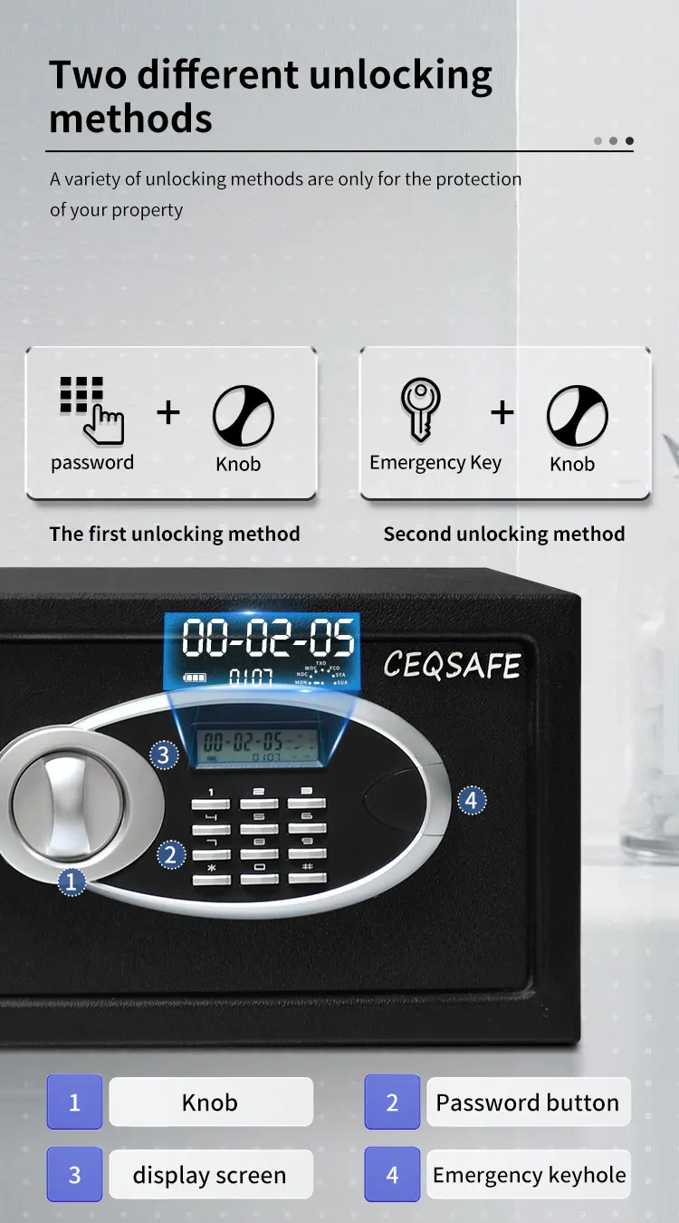 CEQSAFE Hot Sale Popular Office Home Security Electronic Digital Mini Safe Box for Money factory