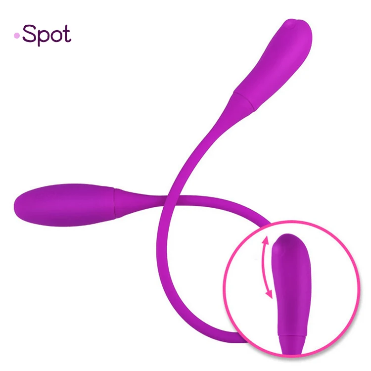 Dual-Head Silicone Vibrator with Double Dildo for Lesbian Anal Convenient Eggs Vibrator