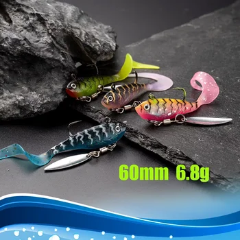 Wholesale Freshwater Spin Metal Spoon Artificial Bottom Wobble Soft Bait PVC Bait Ice Trout Salmon Sea Bass Spinner Jig Fishing – Soft Lure – view 5