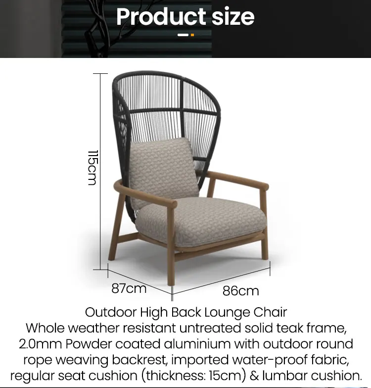 Outdoor Furniture Set Modern Style New Design Garden Hotel Leisure Teak