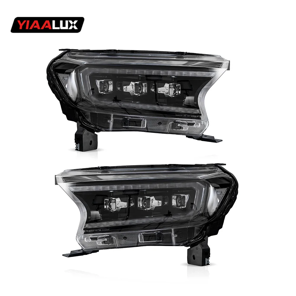 Vland For 16-20 Ford Ranger headlamp assembly modified full led lens daytime running light streamer steering