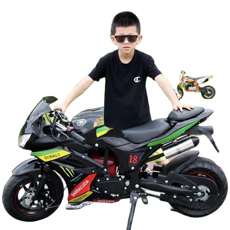 Mini Scooter Pocket Bike 49cc Two-Stroke Gasoline Powered Children's Pit Bike Mini Teen Motorcycle