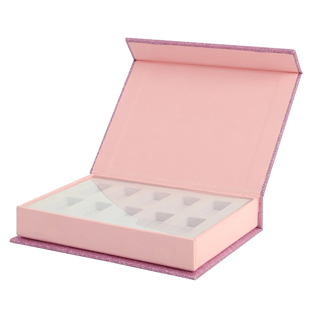 定制精装包装盒带磁铁压在指甲包装盒上美妆包装纸盒