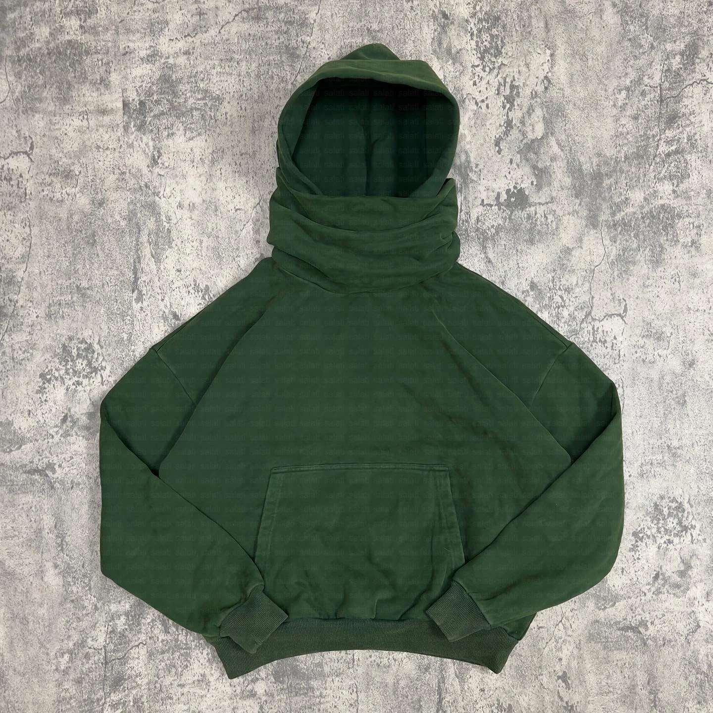 Custom Premium Pullover Sweatshirts Stringless Cotton French Terry Oversized Distressed Blank Masked Stone Acid Wash Hoodies Men gallery 9