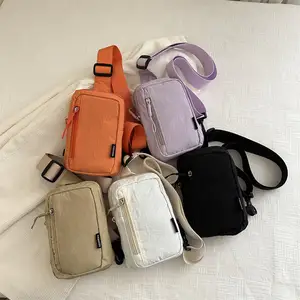 Waterproof Women Lady Trend Bumbag Shoulder Crossbody Bag Running Waist Bag Fanny Pack Square Mobile Phone Chest Bag