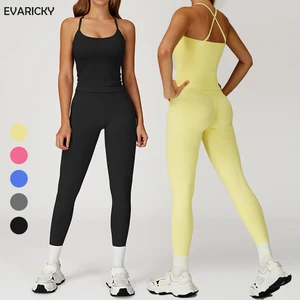 Yoga Leggings Sportswear Scrunch Butt Seamless Yoga Sets Custom logo High Stretch Women's Two Piece Seamless Yoga Set for Women