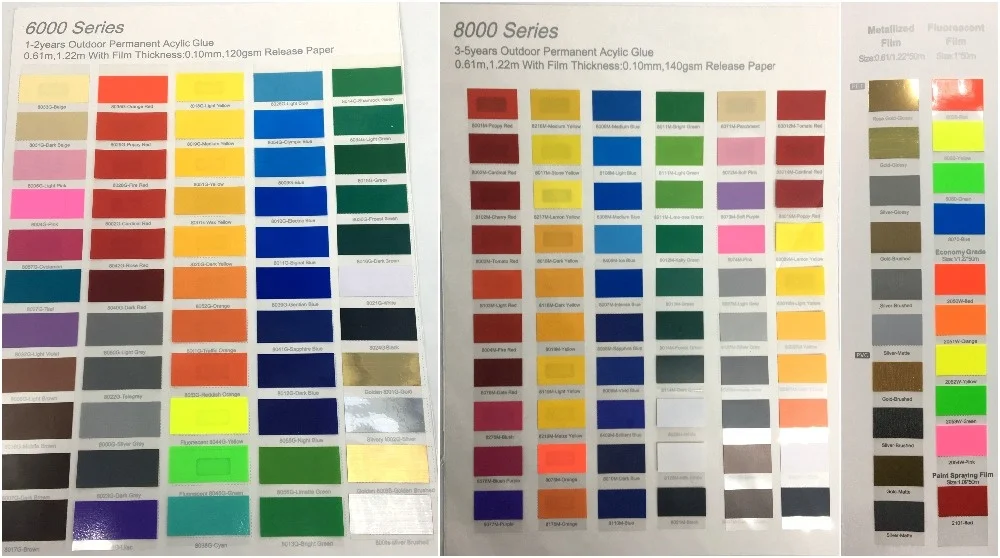 Advertising Permanent Color Vinyl Sticker for Cutting Sign Letters Cutting Plotter PVC Vinyl Stickers