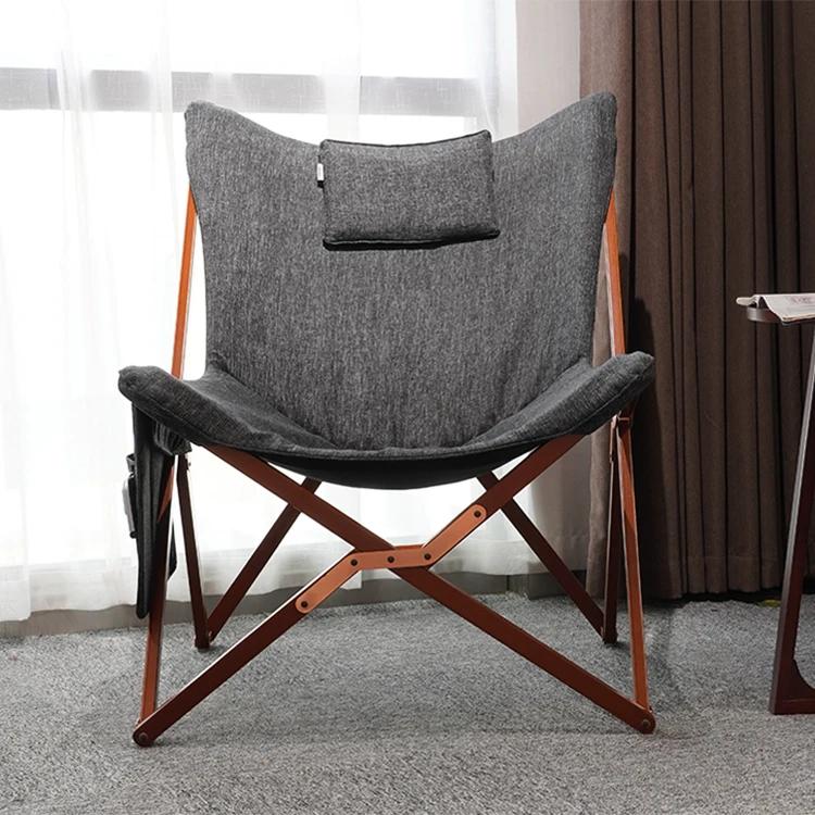 HStex Folding Camp Butterfly Chair Wood Folding Camping Chair