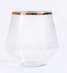 64 упаковки, 12 унций, пластиковые стаканы для вина в форме алмаза, одноразовые чашки для шампанского, вина, виски, ударопрочные, переработанные