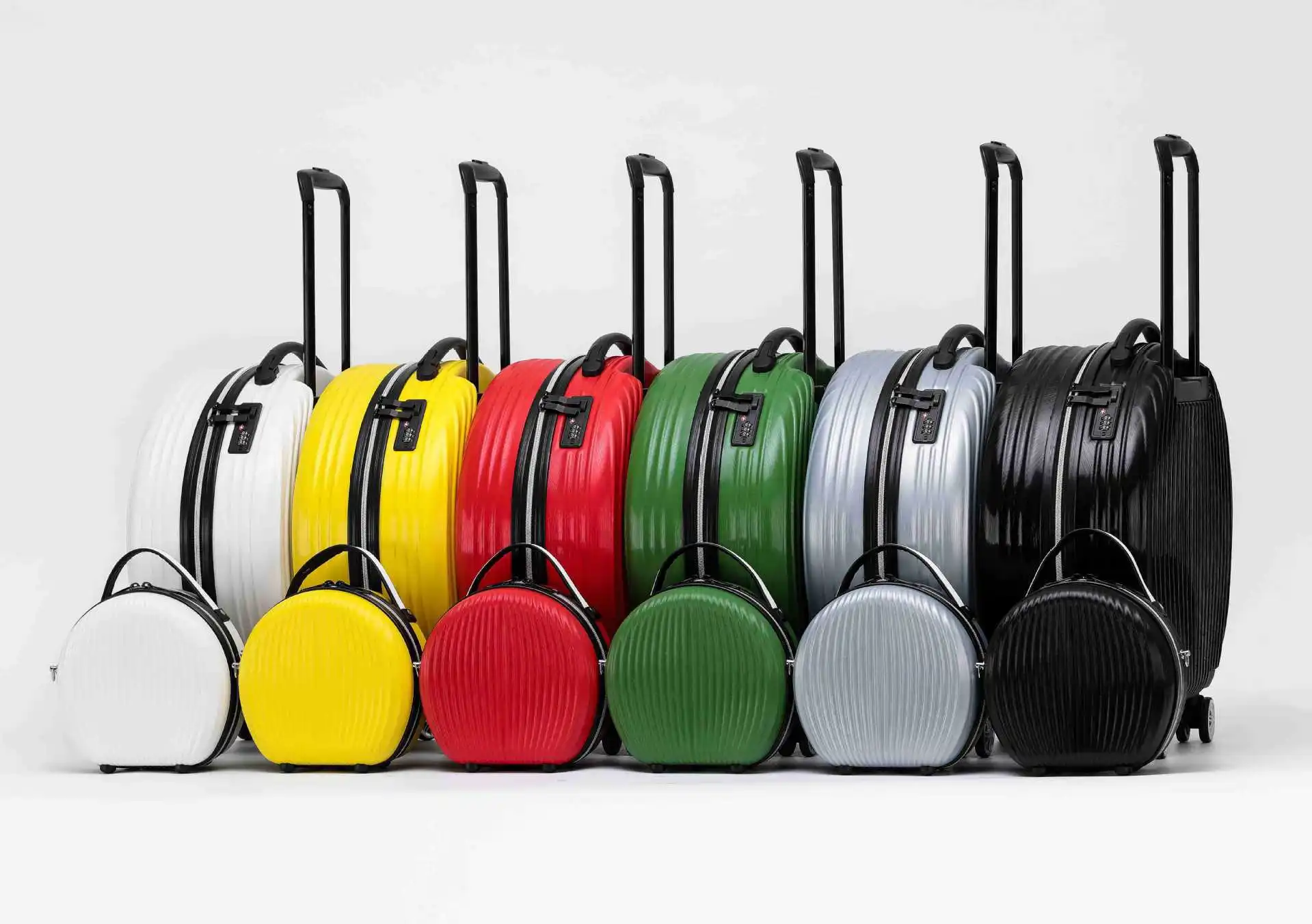 Custom logo 18 Inch Round Travelling Suitcase Zipper Small Trolley Luggage Travel Box 2 Pieces Boarding case