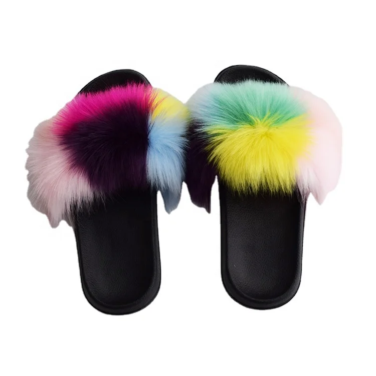 faux fur luxury slides slippers