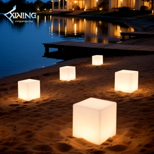 Outdoor Home RGB LED Night Lights Modern Design Rechargeable IP65 Waterproof Plastic Body Remote Control for Pool Decor