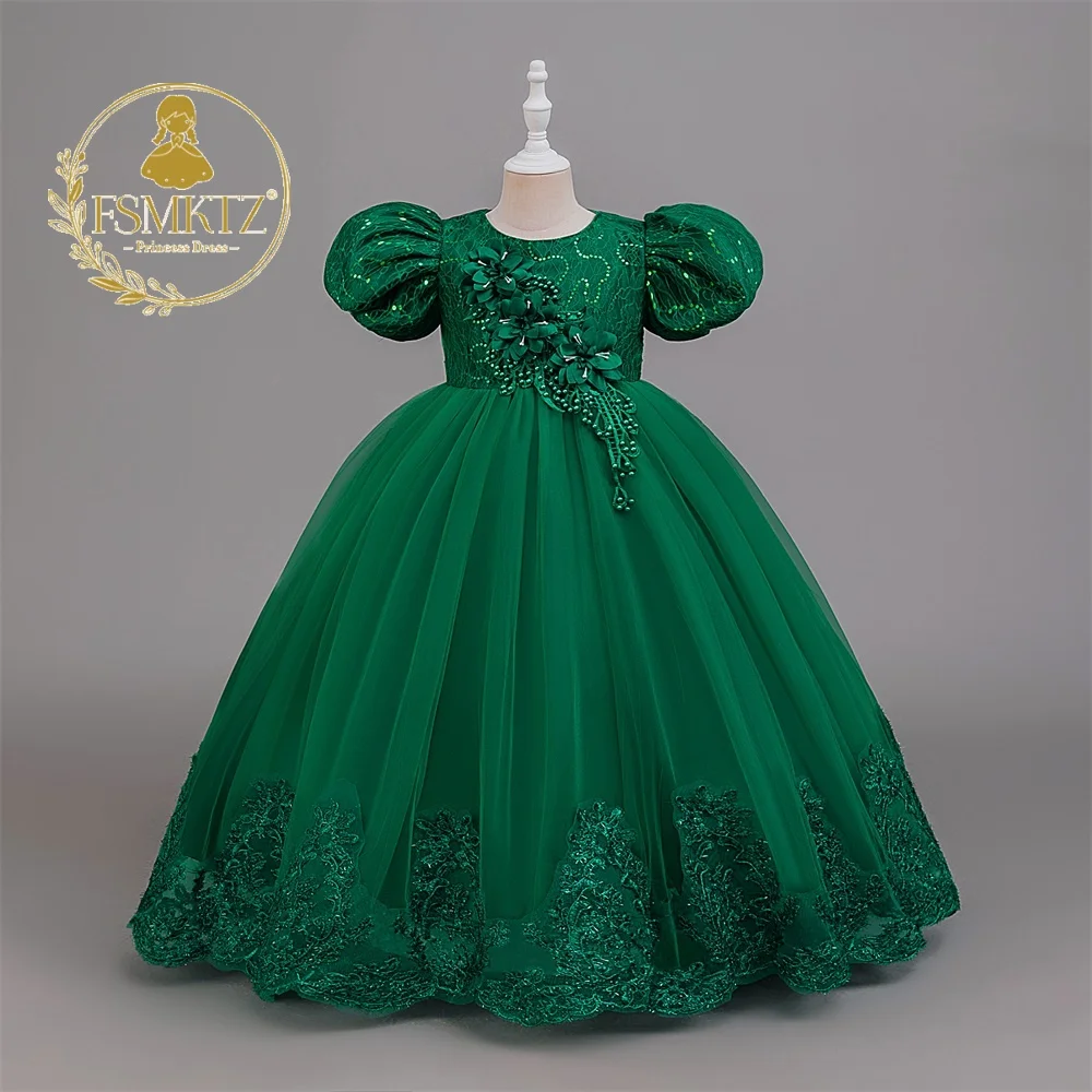 FSMKTZ Luxury Birthday Party Dress for Girls Embroidery Pageant Long Dress Kids Beautiful Princess Dresses for Teen Girls FSMKTZ Luxury Birthday Party Dress for Girls Embroidery Pageant Long Dress Kids Beautiful Princess Dresses for Teen Girls