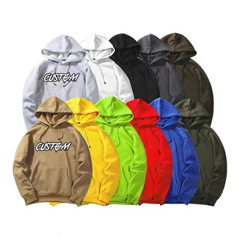 Wholesale Winter And Autumn Custom Logo Pullover Street Wear Crew Neck Hoodies Men'S Blank Drop Shoulder Hoodie