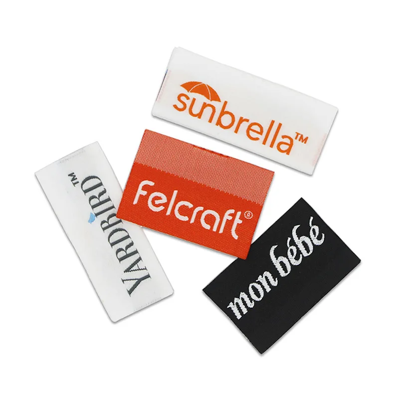 Low Moq Custom High Density Logo Garment Label Neck Satin Woven Silk Labels for Clothing