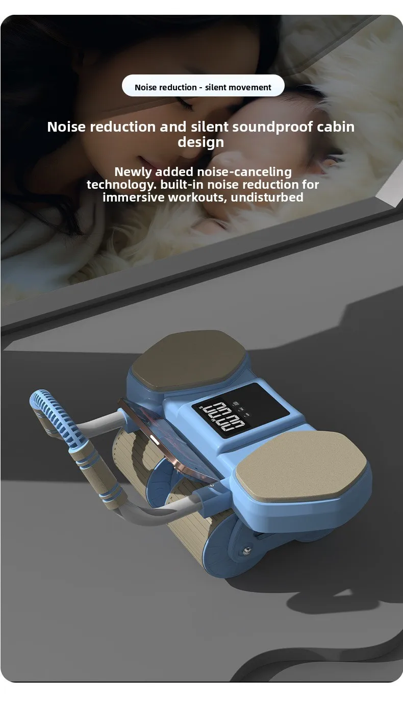 Automatic Rebound Abdominal Wheel Cruncher Home Exercise Fitness Equipment Elbow Support Belly Slimming Muscle Trainer Home Use