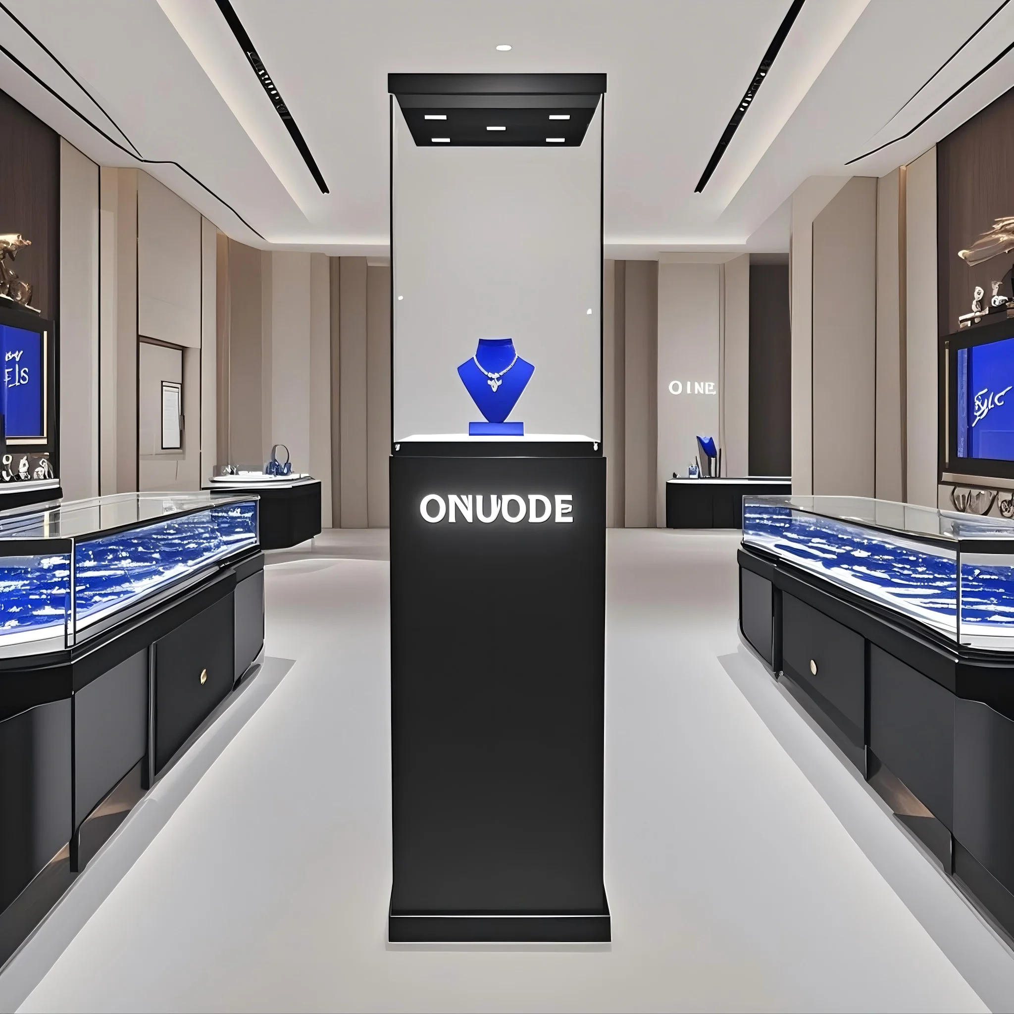 High-End Custom Black Modern Wood Museum Display Case Elegant Modern Showcase Counter LED Light Watch Jewelry Display Cabinet