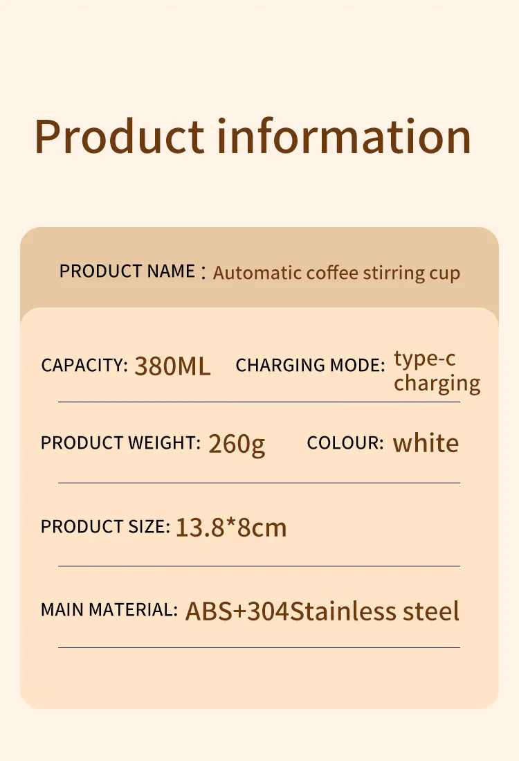 FAST Custom Lazy Coffee Mug Plastic USB Powered Portable Automatic Mixing Cup With Magnetic Design And Blender Function_voghion.com