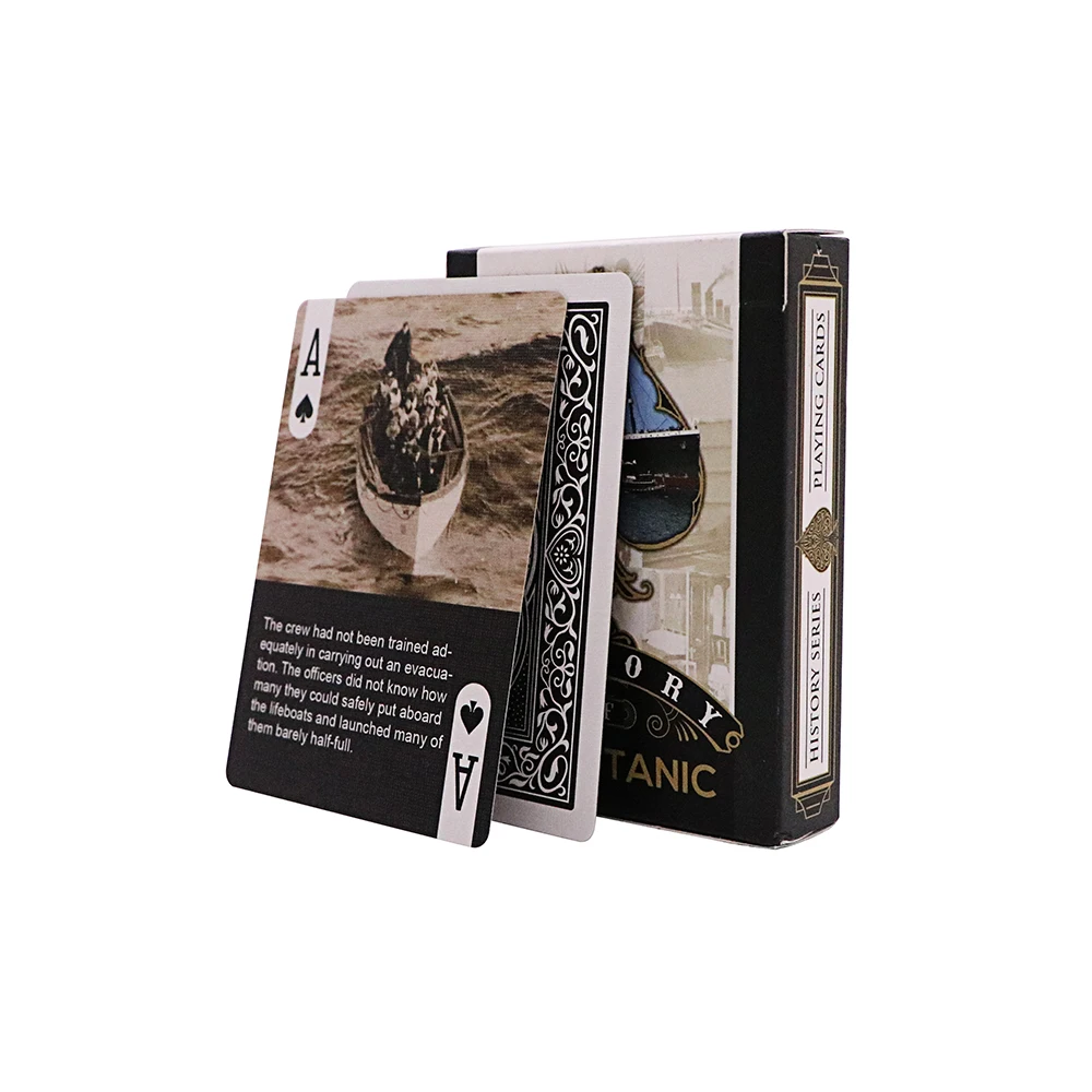 High Quality Titanic Custom Waterproof Playing Cards With  Tuck Case