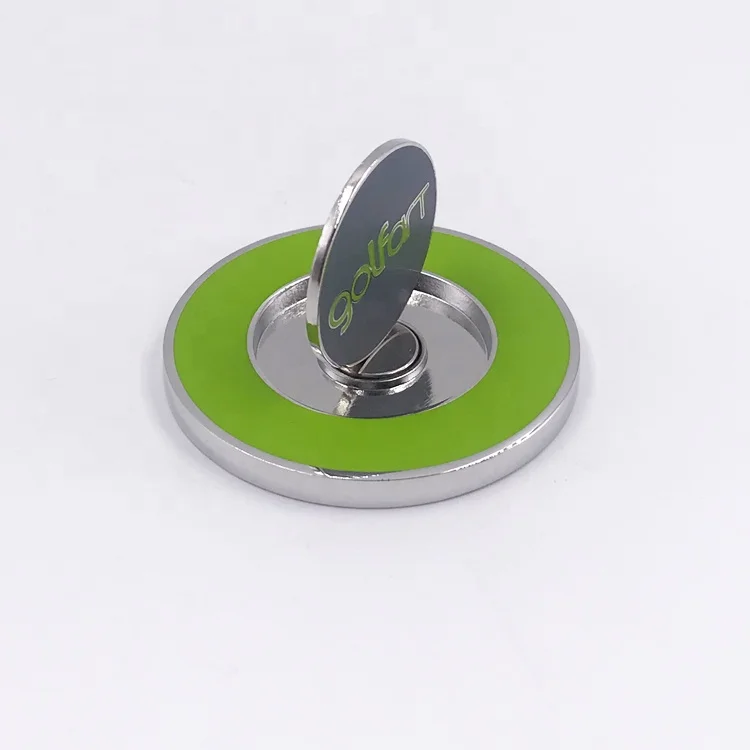 New 40mm 2 Sided Custom Embossed Metal Golf Coin  Magnetic Golf Poker Chip Ball Marker factory