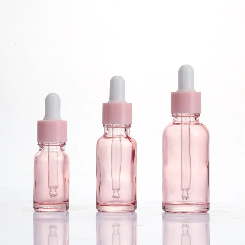 2pcs 30ml Empty Matte Pink Glass Bottles 1Oz Essential Oils